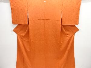 花唐草模様織り出し一つ紋色無地着物